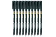 Staedtler 319 Lumocolor Permanent Special Marker Pen Fine 0.6mm Black Box 10