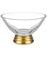 Barski Glass Clear/Gold Footed Bowl