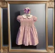 Girls NWT Simi by Vive La Fete Smocked Dress Long Free Bow 24 Months