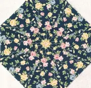 16 9.5" Laurel Flowers Blue #1 Stack 'n Whack Quilt Blocks Kaleidoscope
