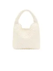 Rylan | Alt-Leather Woven Small Tote in Ivory | The UNDONE