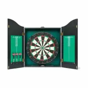 Dartboard in Wooden Cabinet Score Board w/ DARTS Game Pub Style Dart Board Cave