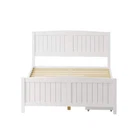 Wooden Bed Frame Double Size with Trundle Drawers White
