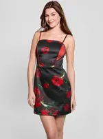 GUESS Women's Black Floral Maelle Mini Dress Size: Small, Polyester