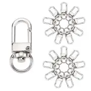 PandaHall 30 Pieces Metal Lobster Claw Clasps Swivel 34x14x6.5mm Platinum
