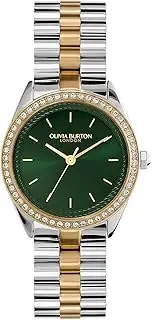 [Olivia Burton] Bejewelled Stainless Steel & IP Thin Gold Steel Forest Green Dial Women's Watch