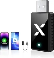 Wireless CarPlay Android Auto Adapter, Dual 5G Nano Chips, Convection Heat Vent Design, 2 in 1 Car Play Dongle for iPhone & Android Phone, Fit for Car with Wired CarPlay/AndroidAuto Feature, FEXIER F1