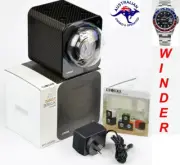 BOXY FANCY BRICK CARBON FIBRE LOOK SINGLE AUTOMATIC WATCH WINDER: MODEL 1FB-CF-F