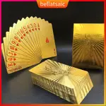 GOLD FOIL PLATED BACCARAT TEXAS HOLD'EM PLAYING CARDS POKER