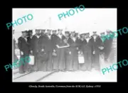 OLD POSTCARD SIZE PHOTO GLENELG SOUTH AUSTRALIA, THE HMAS SYDNEY CREW c1914