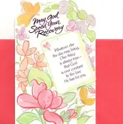 Get Well Soon Speedy Recovery God Is Constant Flower Theme Greeting Card