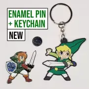 Zelda Link enamel pin + keychain ▲ Hyrule shield sword The Legend of Zelda gift