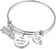 [TGBJE] Bus Driver Appreciation Gift Awesome Bus Driver Bracelet Wire Bangle Back to School Jewelry