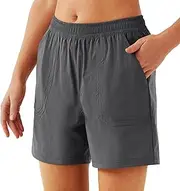 [URBEST] Women's 5" Hiking Shorts Quick Dry Lightweight Golf Athletic Outdoor Shorts with Pockets for Travel,Walking
