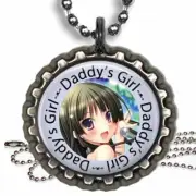 Daddy's Girl Bottle Cap Necklace & Chain Kids Jewelry Resin Dome Top