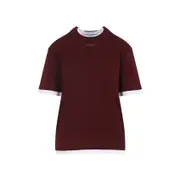 Prada Layered Crewneck T-Shirt S,XS,L,M Fuchsia/corn yellow