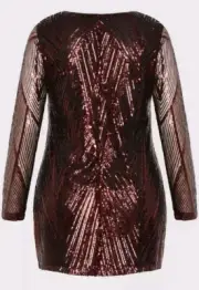 City Chic Medium Dress Micah Sequin Red Plus Size 18