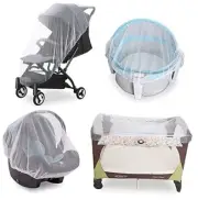 Pack Baby Mosquito Net for Stroller, Durable Bug Net for Stroller, Car 2 White