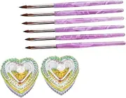 Ipetboom Pack Nail Art Crystal Glasses Cup Pieces Acrylic Wave Nail Art Pen for Mixing Liquid Powder