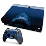 Xbox One X Console Skins Decal Wrap ONLY Jaws Great White Under Boat