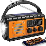 QAUYYW 74000mWh Emergency Radio with NOAA Weather Portable Hand Crank SW/AM/F...