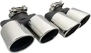 2pcs Four Out Stainless Steel Exhaust Pipe Muffler Compatible For Land Rover Defender 2020-2023 Muffler Tail Throat Liner Pipe Accessories