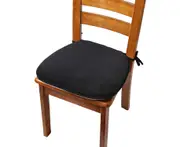 Indoor Chair Pad with Ties, Dining Chair Pads, Non Slip Seat Cushions for Kitchen Chairs (4/6/8 PCS, Black)