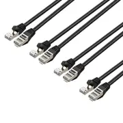 4x Cruxtec 1m Cat7 RJ45 10GbE SF/FTP Triple Shield Ethernet Network Cable Black