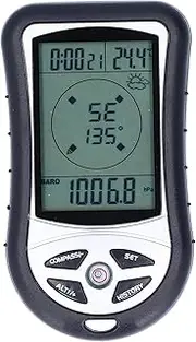 Handheld Outdoor Multifunction LCD Digital Altimeter, Barometer, Thermometer, and Compass Meter Device
