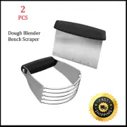 Stainless Steel Pastry Bench Scraper and Dough Blender Set Multipurpose Tools