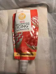 Wilton Red Cake Decorating Icing Ready To Use, Round + Star Tips 8oz NEW Baking