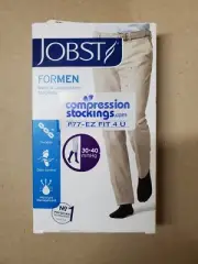 Jobst 30-40mmHg Compression Socks Mens Size L Black Knee - Brand NEW