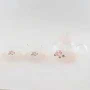 Gift boxed Manny Roses Glass Teapot 3-Piece Set Teapot & 2 Cup and From Japan