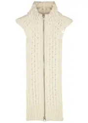 Veronica Beard Upstate Cream Cable-knit Wool Dickey - Ivory - One Size One Size