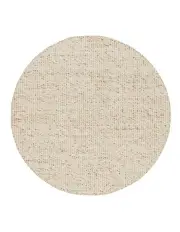 [Miss Amara] Indya Marbled Chunky Wool Round Rug in Beige