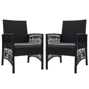 2x Gardeon Outdoor Dining Chairs Patio Furniture Wicker Lounge Chair Garden