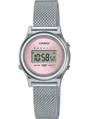 Casio Mini Collection Slim Antique Pink LA700WEM-4AEF Pink Dial Silver Stainless Steel Womens Watch