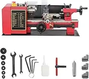 7.09 * 11.8in Mini Metal Lathe, 500W 2500RPM Variable Speed With 3 Jaw Chuck For Metalworking Turning Drilling Threading
