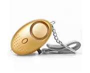 Personal Alarm 1 Pack,130dB Self Defense Alarm Keychain Security Alarmer Emergency LED Flashlight(Gold)