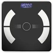 Smart Bathroom Scale Body Weight, Smart Weighing Scale, Body Fat Scale, Measurements with App Sync 13 Body Composition Including BMI, 400lb in 0.1lb Precision, Black