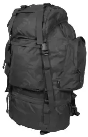 Black 75L ARMY RANGER RUCKSACK - Military Style Camping Hiking Patrol Backpack