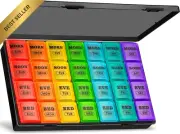 XL Large Weekly Pill Organizer, 7-Day AM PM Box, 28-Day Medication Dispenser