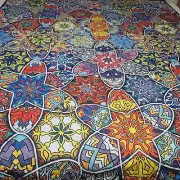Boho Mandela 67 x 80" Quilt Bright Multicolor