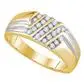 10k Yellow Gold Round Diamond Stripe Cluster Band Ring 1/4 Cttw