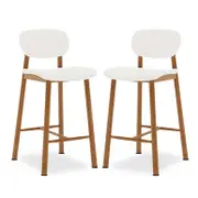 Afrim Boucle Upholstered High-Back Bar Stool (Set of 2)
