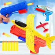 New Foam Plane Launcher Funny Catapult Glider Airplane Gun Toy Outdoor Shooting