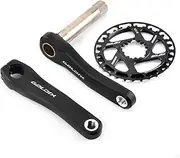 Bike Crankset, Children's Folding Bicycle Crankset GXP 28T 30T 32T 34T 36T Single Chainring 110/127/140/150/155/160mm Hollow Integrated Crank Arm Set