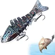 Bass Fishing Lures,Multi-Jointed Fish Lures with Hook | Colorful Angling Tackle, Slow Sinking Bait for All Water Layers
