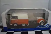 Solido Volkswagen Kool Kombi 2023 in orange and white with trailer 1:18 S181...