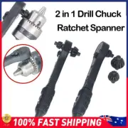 Drill Chuck-Wrench Set,2-in-1 Black Fast Ratchet Drill Chuck Key Wrench AL